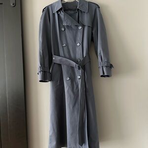 London Fog Gray Trench Coat with Belt and Adjustable Cuffs